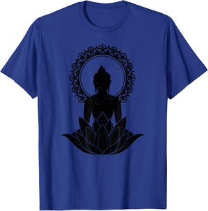 Buddha Mandala Lotus Flower Yoga Zen Buddhism Spiritual T-Shirt - T-Shirt | Royal