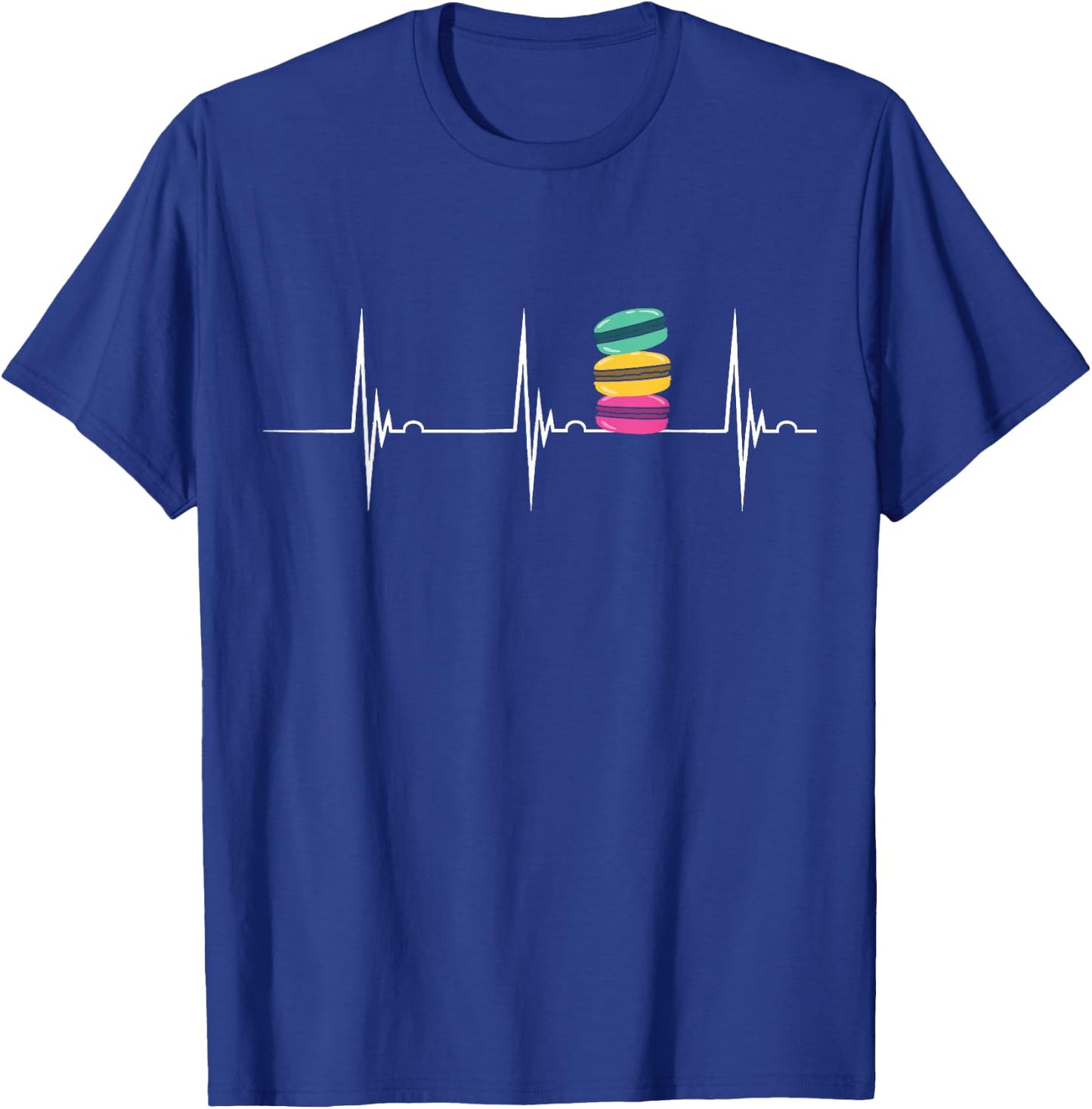 Macarons Heartbeat EKG Pulse Macaron Cookie Macaron T-Shirt - T-Shirt | Royal