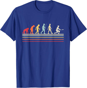 Funny Ultimate Frisbee Player Evolution Vintage Flying Disc T-Shirt - T-Shirt | Royal