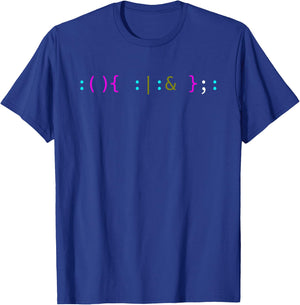 Bash Fork Bomb for Unix Geeks T-Shirt - T-Shirt | Royal