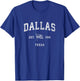 Dallas Texas TX Vintage US Flag Sports T-Shirt - T-Shirt | Royal