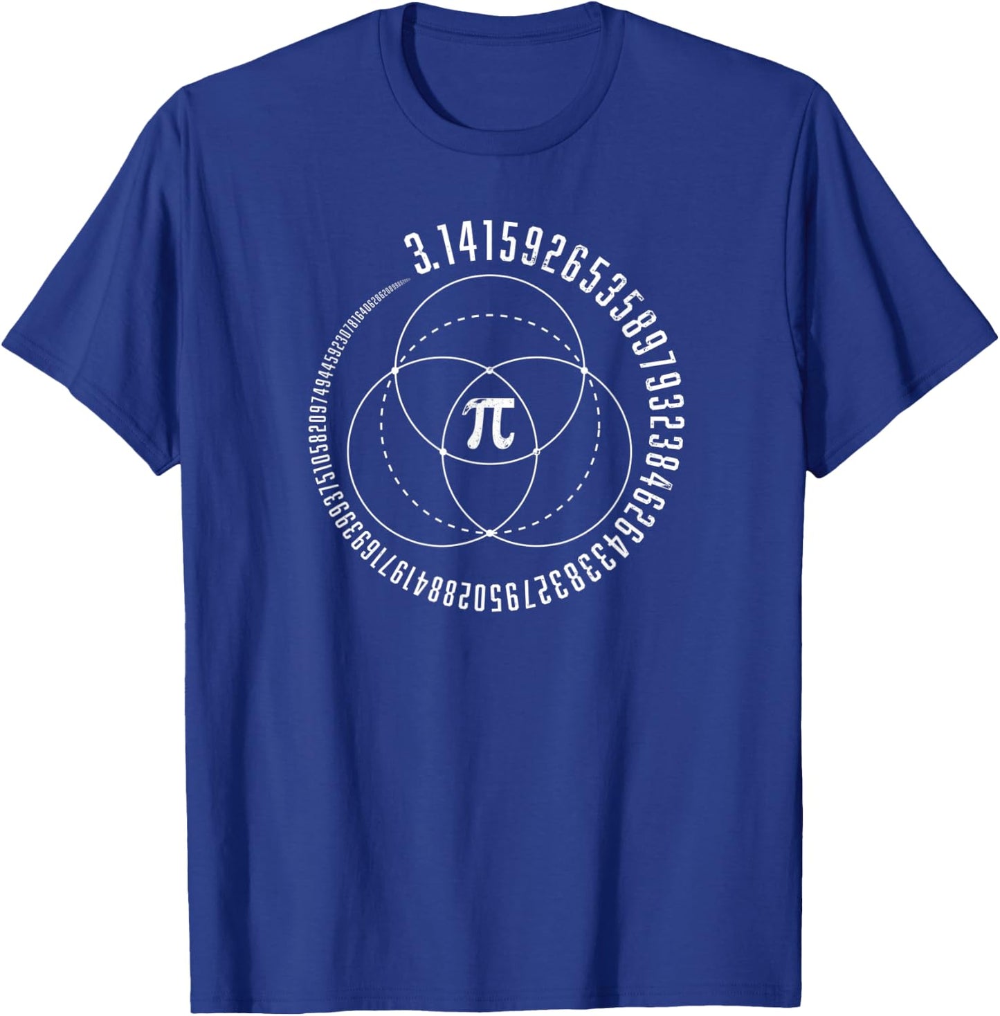 Sacred Geometry Pi Venn Diagram Math STEM 3.14 Pi Day T-Shirt - T-Shirt | Royal