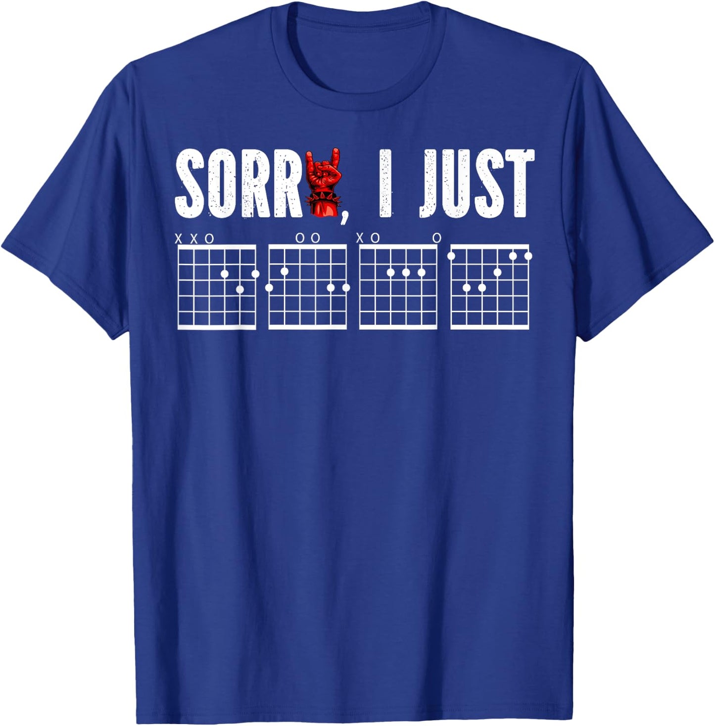 Sorry I Just DGAF Chords Hidden Message Funny Guitar Player T-Shirt - T-Shirt | Royal
