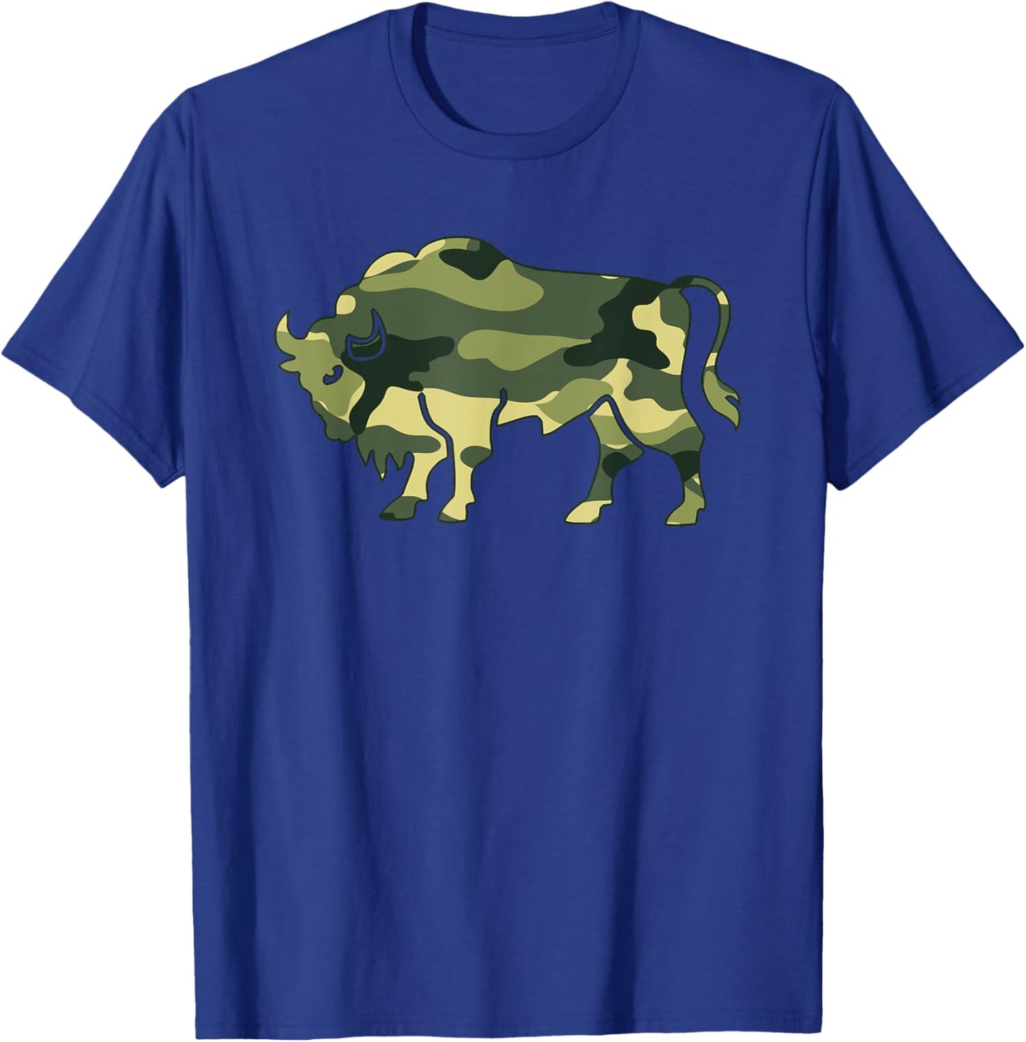Military Gaur Camo Men Print US Indian bison Ox Veteran Gift T-Shirt - T-Shirt | Royal