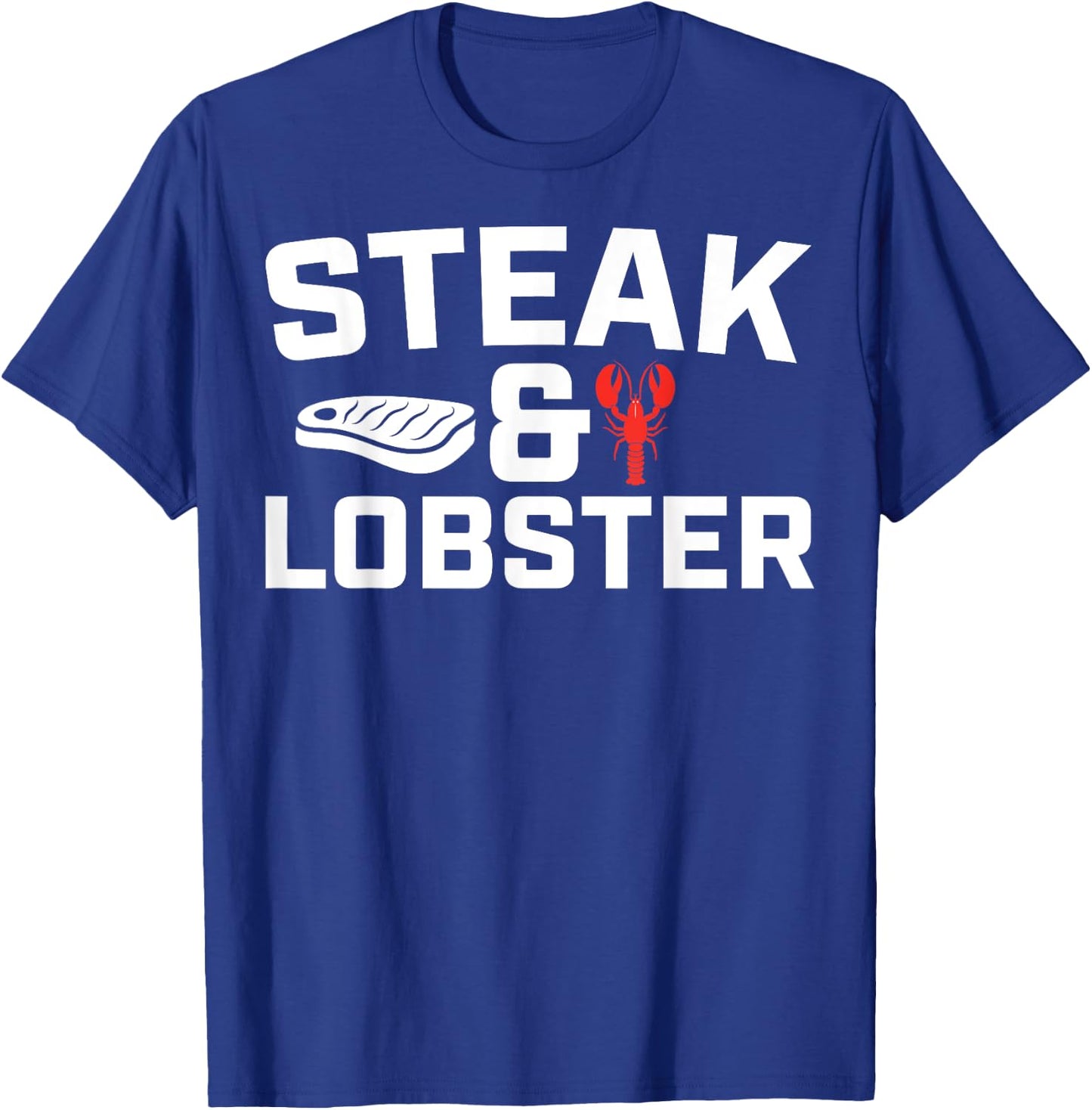 Steak And Lobster, Seafood Cow Beef Crawfish Lobster T-Shirt - T-Shirt | Royal