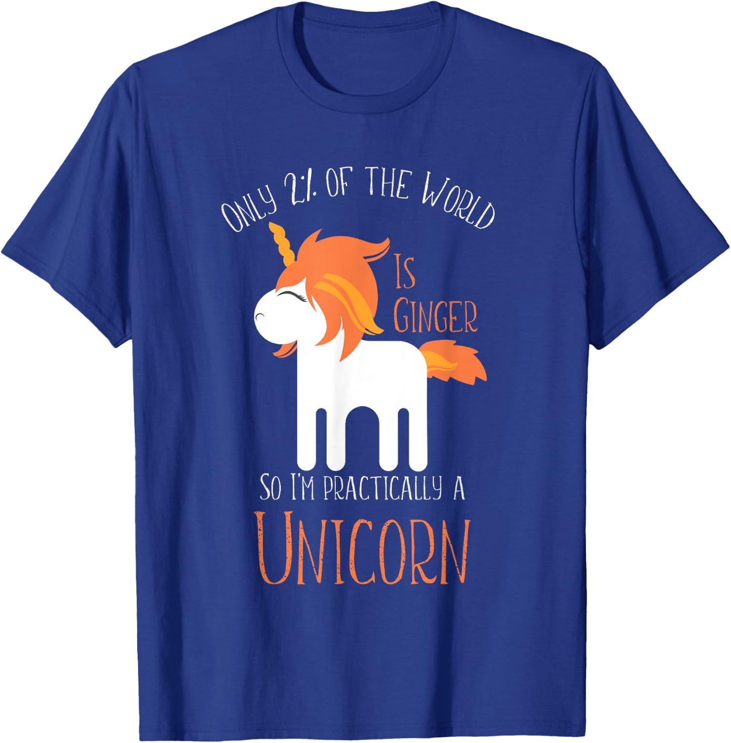 Funny Redheads and Kids Ginger Unicorn T-Shirt - T-Shirt | Royal