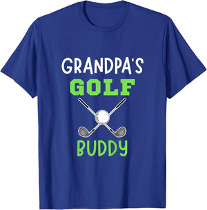 Kids Golf Player Grandfather Golfing Grandpa's Golf Buddy T-Shirt - T-Shirt | Royal