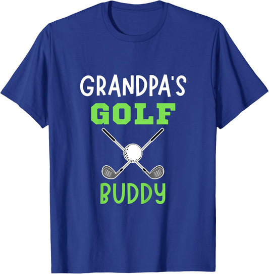 Kids Golf Player Grandfather Golfing Grandpa's Golf Buddy T-Shirt - T-Shirt | Royal