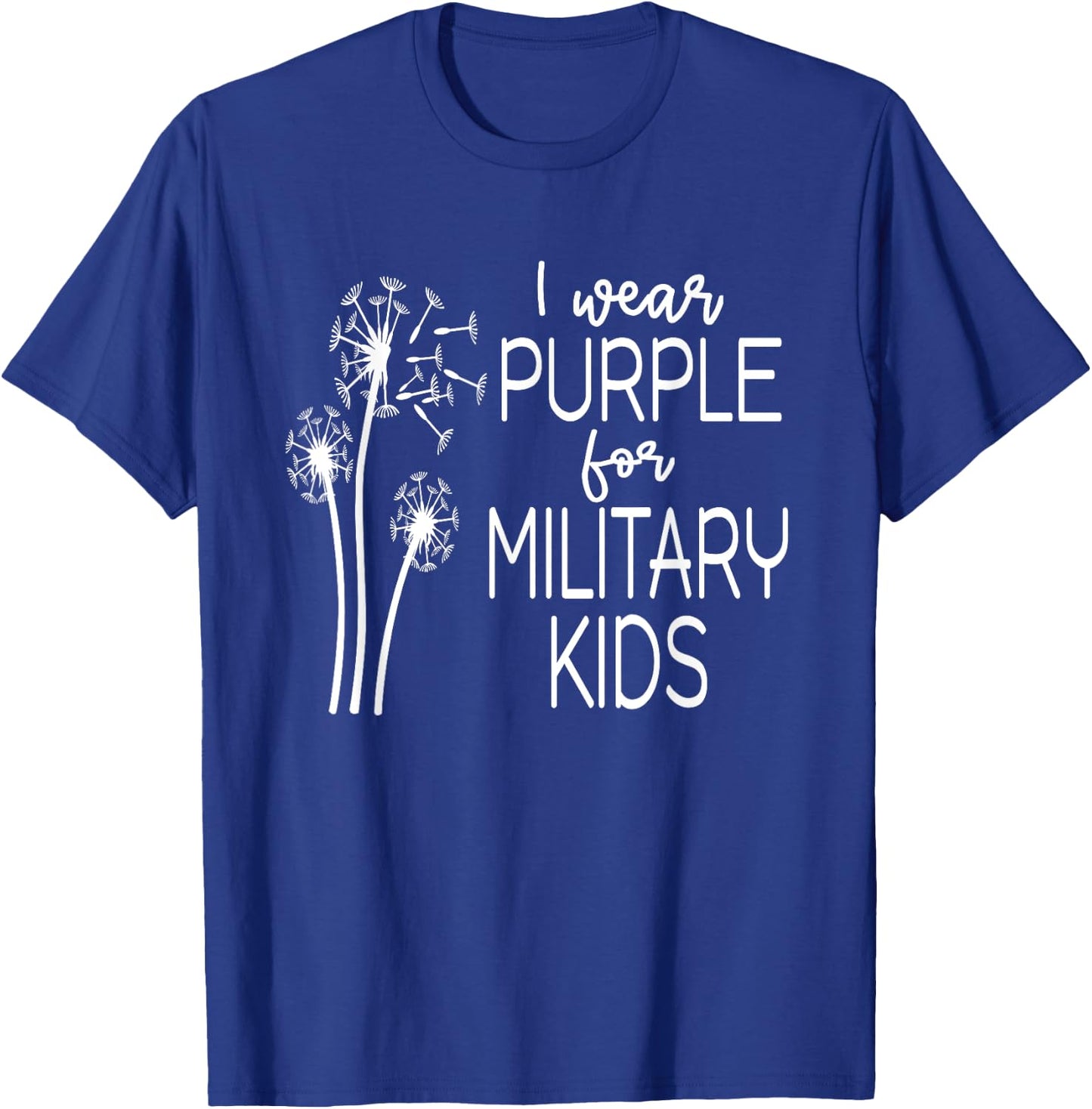 Purple Up in April Dandelion for Month of the Military Child T-Shirt - T-Shirt | Royal