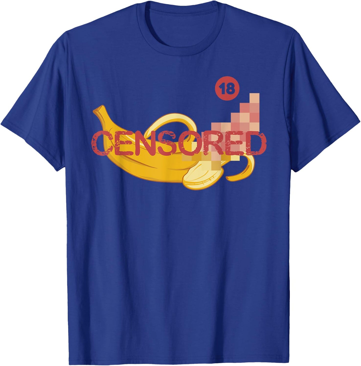 Censored Banana Funny Apparel T-Shirt - T-Shirt | Royal