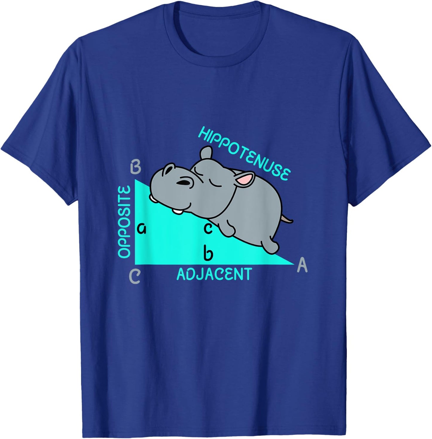 Hippotenuse Math Mathematics Teacher Joke fun Saying T-Shirt - T-Shirt | Royal