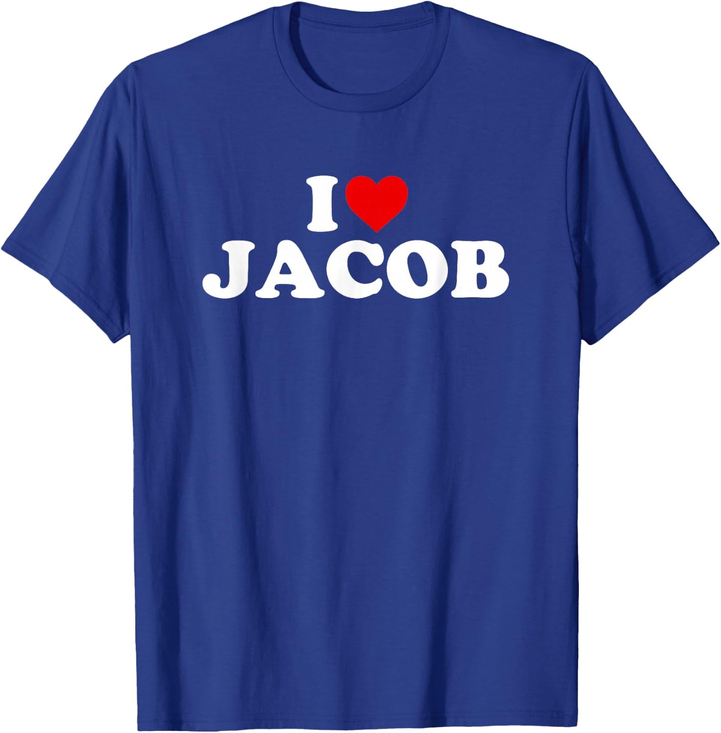 I Love Jacob - Heart T-Shirt - T-Shirt | Royal