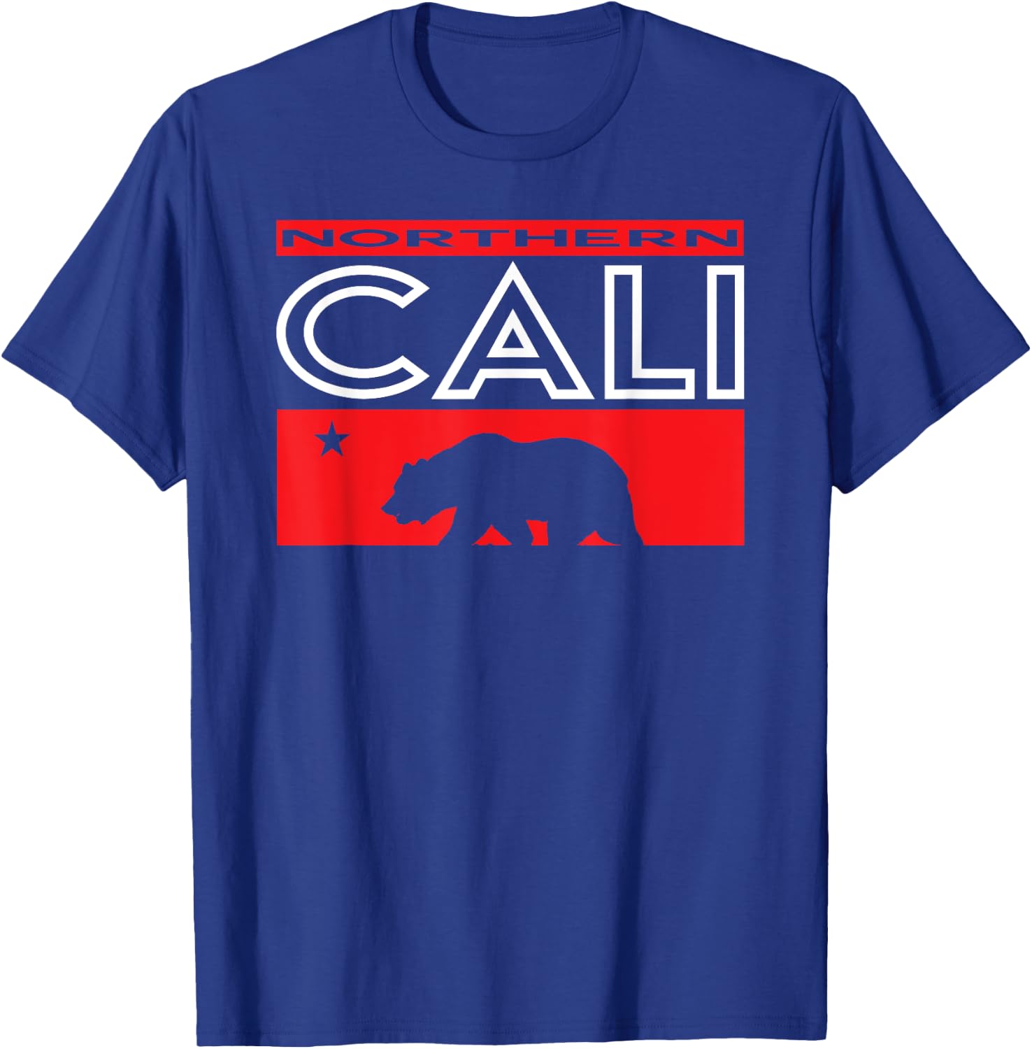 Northern California Nor Cal Bear Design T-Shirt - T-Shirt | Royal