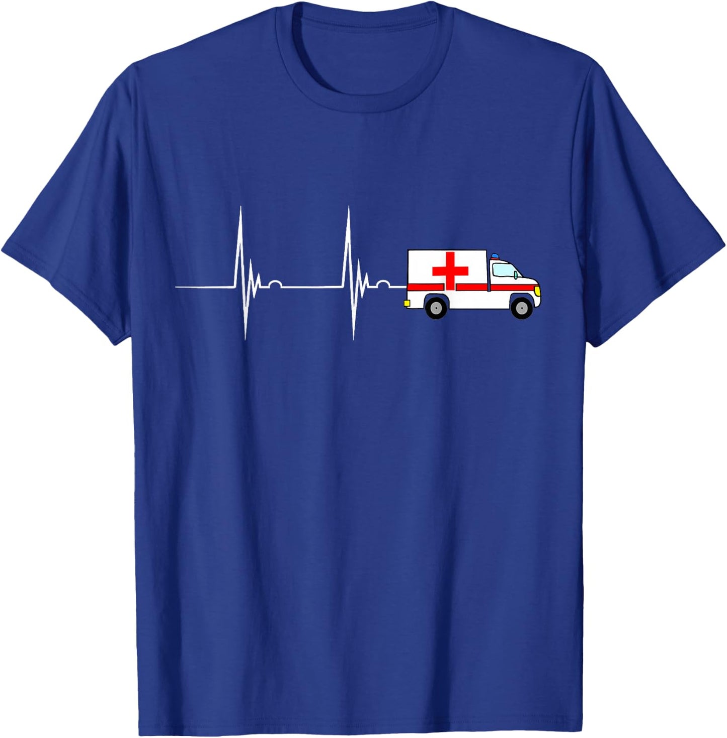 Ambulance Driver Ambulance Ambulance Heartbeat ECG Pulse Rate T-Shirt - T-Shirt | Royal