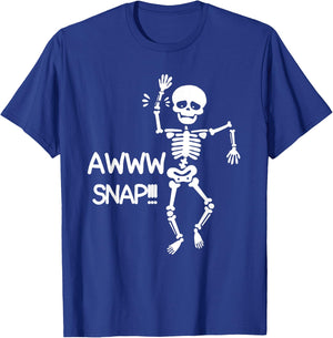 Halloween Aww Snap Skeleton Dangcing Broken Hand Costume T-Shirt - T-Shirt | Royal