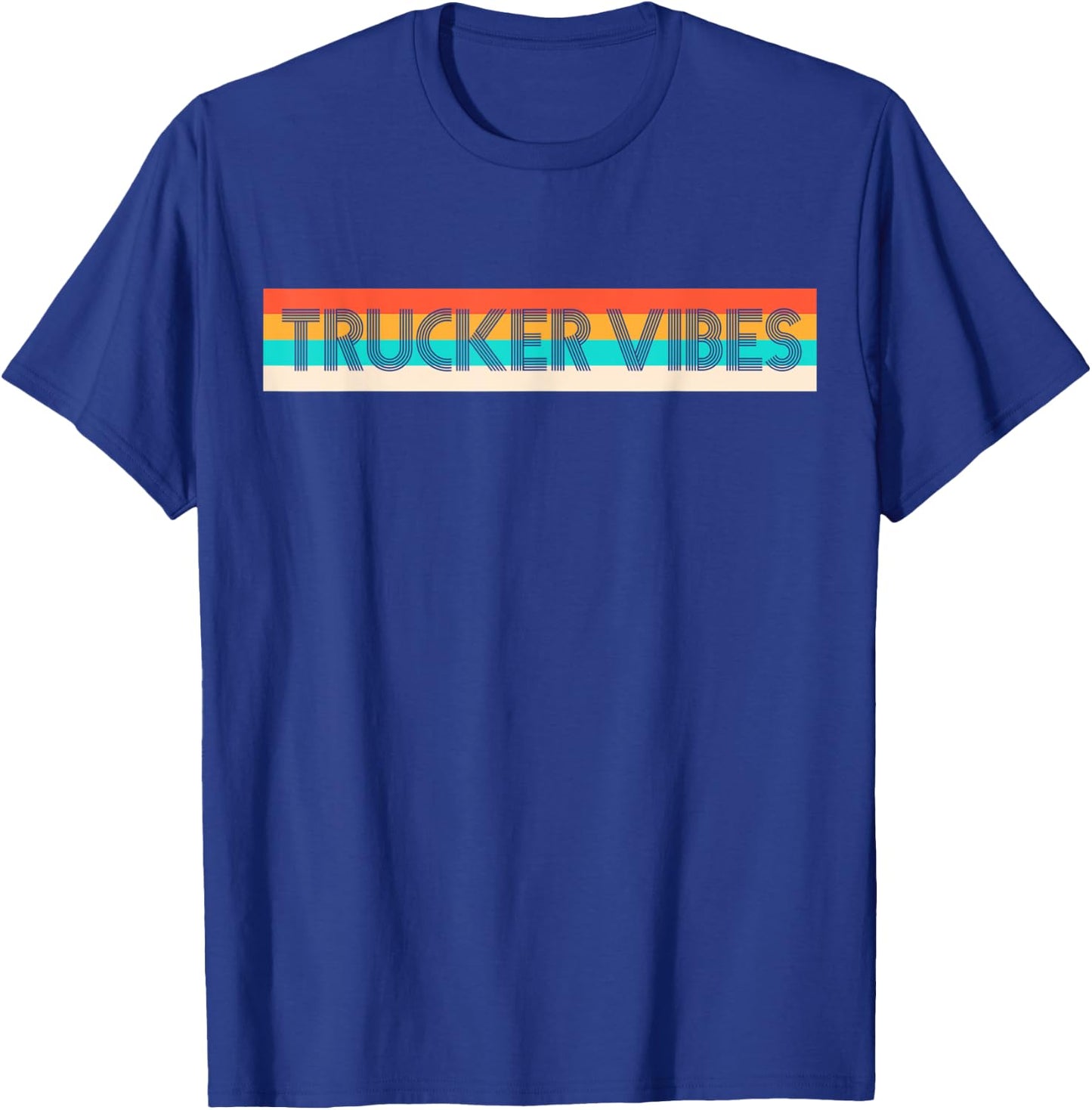 Retro Trucker Vibes Funny Cute Gift T-Shirt - T-Shirt | Royal