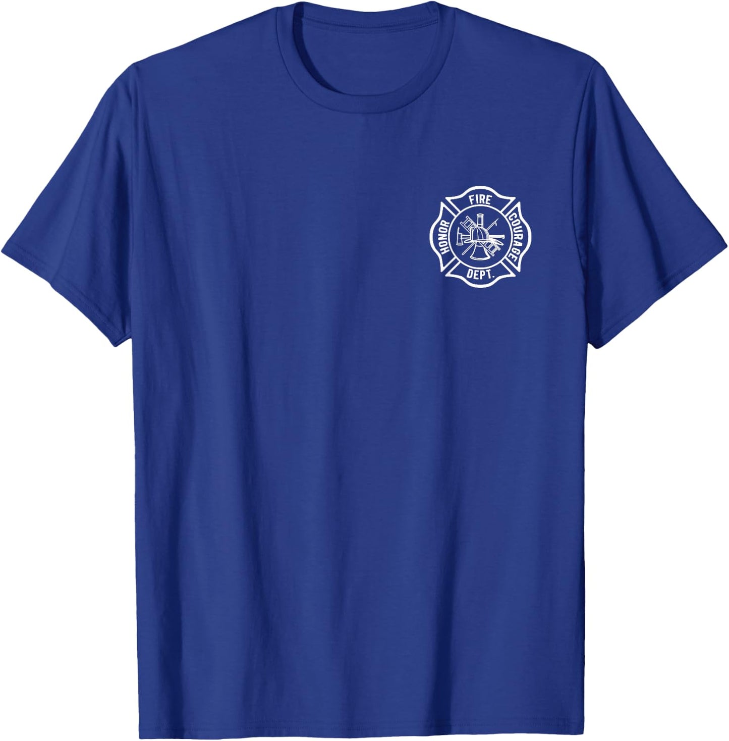 Commemorate and Honor Firefighters Fire Department Logo T-Shirt - T-Shirt | Royal