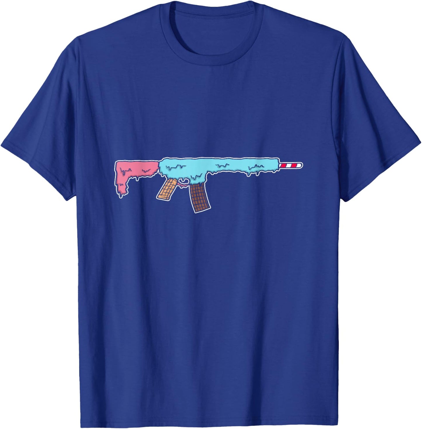Funny Ice Cream Gun Weapon Rifle Pistol Right 2nd Amendment T-Shirt - T-Shirt | Royal