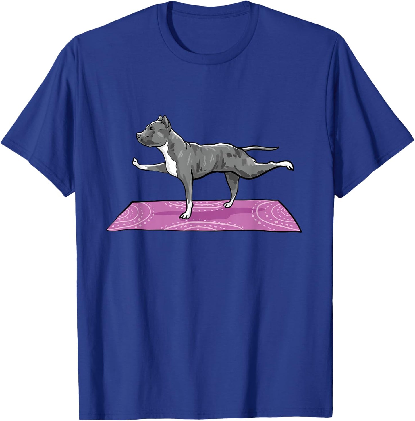Pitbull Doing Yoga Funny Pitbull Dog Lover Yogi Teacher T-Shirt - T-Shirt | Royal