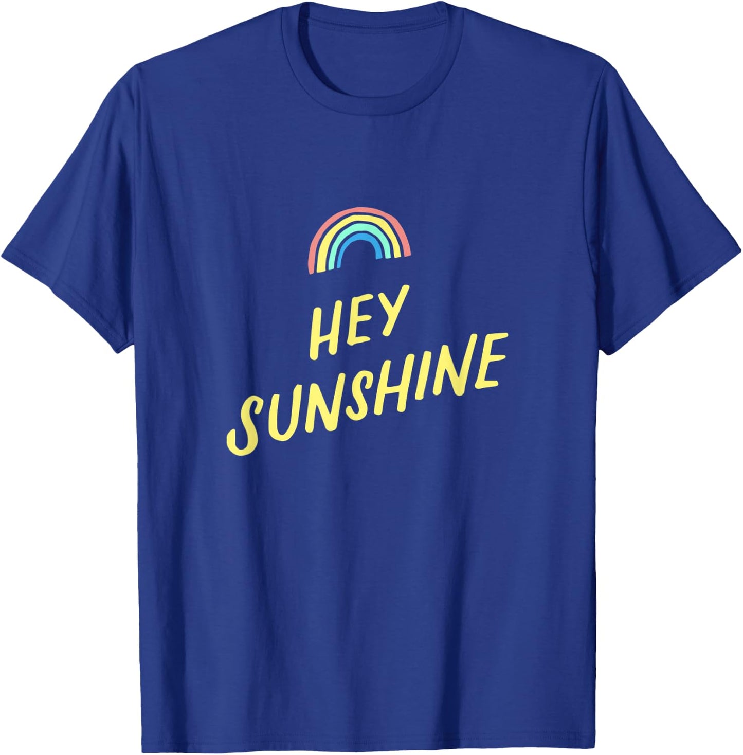 Hey Sunshine Rainbow Striped Summer Vacation Holiday Gift Women Kids T-Shirt - T-Shirt | Royal