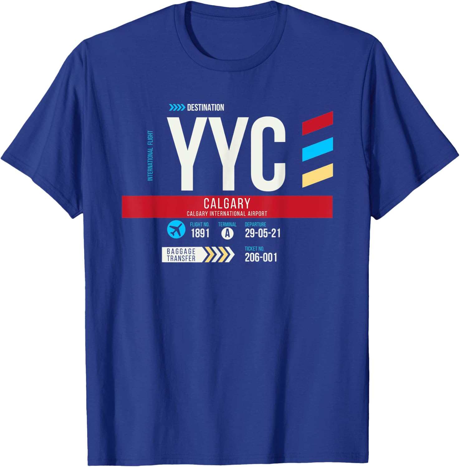 Vintage Calgary YYC Airport Code Travel Day Retro Air Travel T-Shirt - T-Shirt | Royal