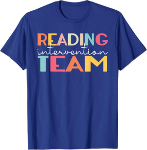 Reading Intervention Team Bookworm Librarian Reader T-Shirt - T-Shirt | Royal