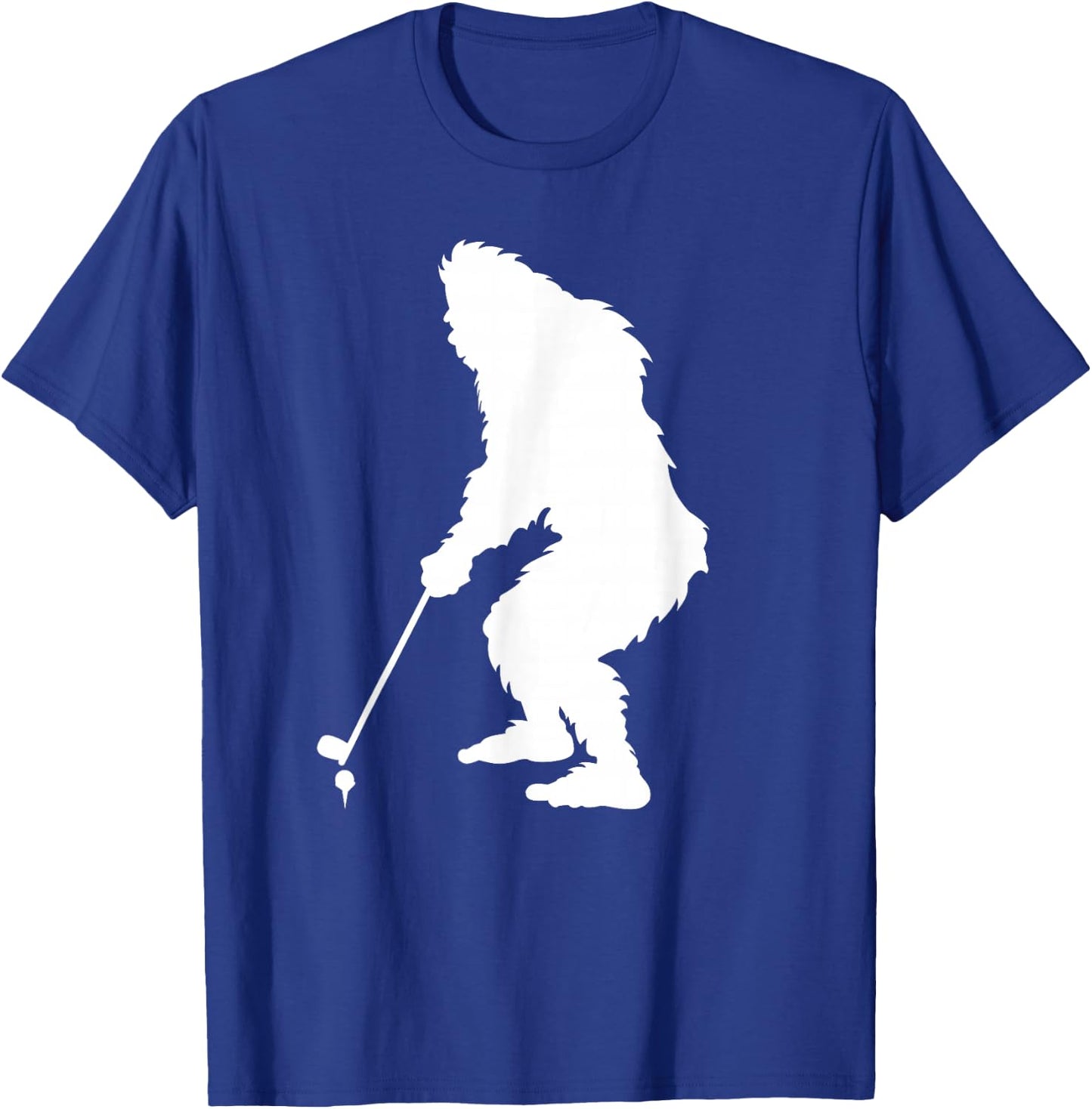 Sasquatch Golf Funny Bigfoot Playing Golf Gool Golfer Player T-Shirt - T-Shirt | Royal