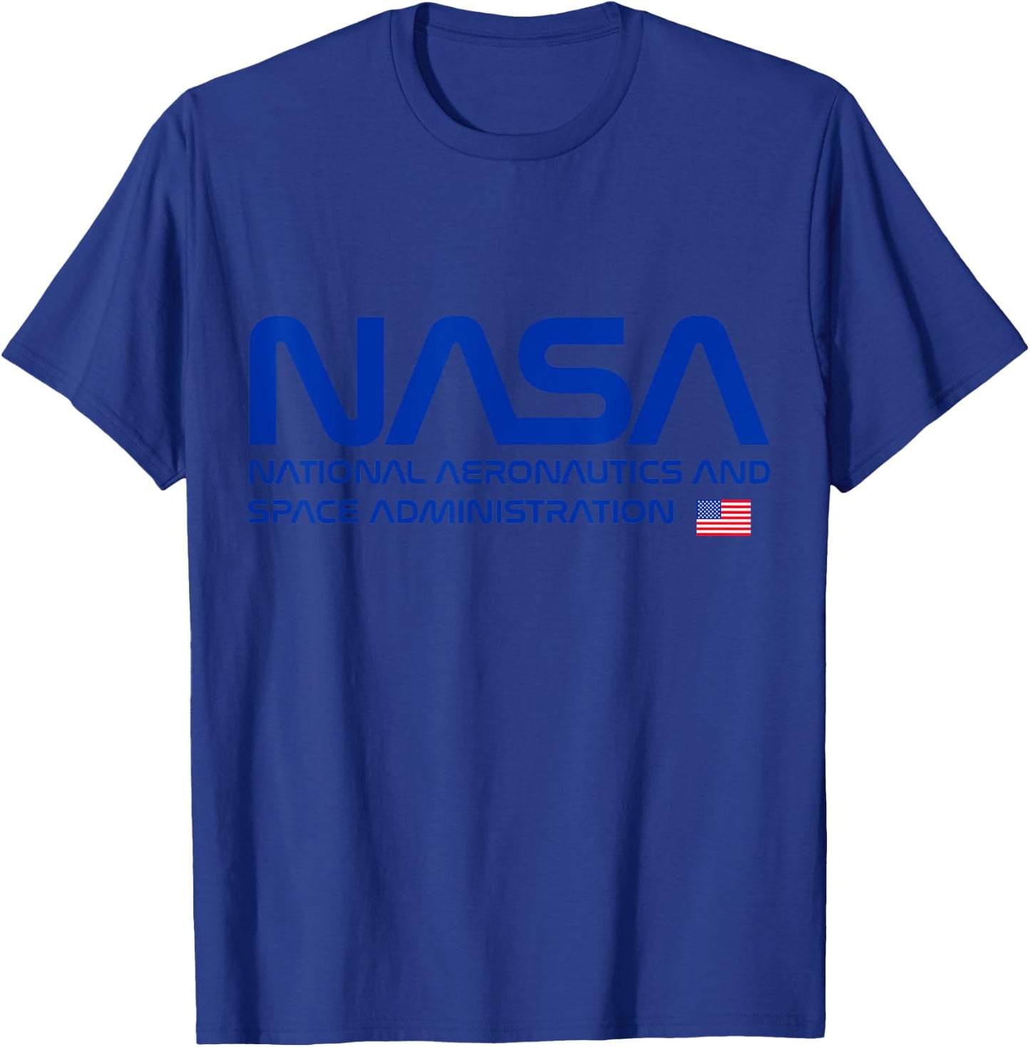 NASA National Aeronautics And Space Administration Worm Logo T-Shirt - T-Shirt | Royal