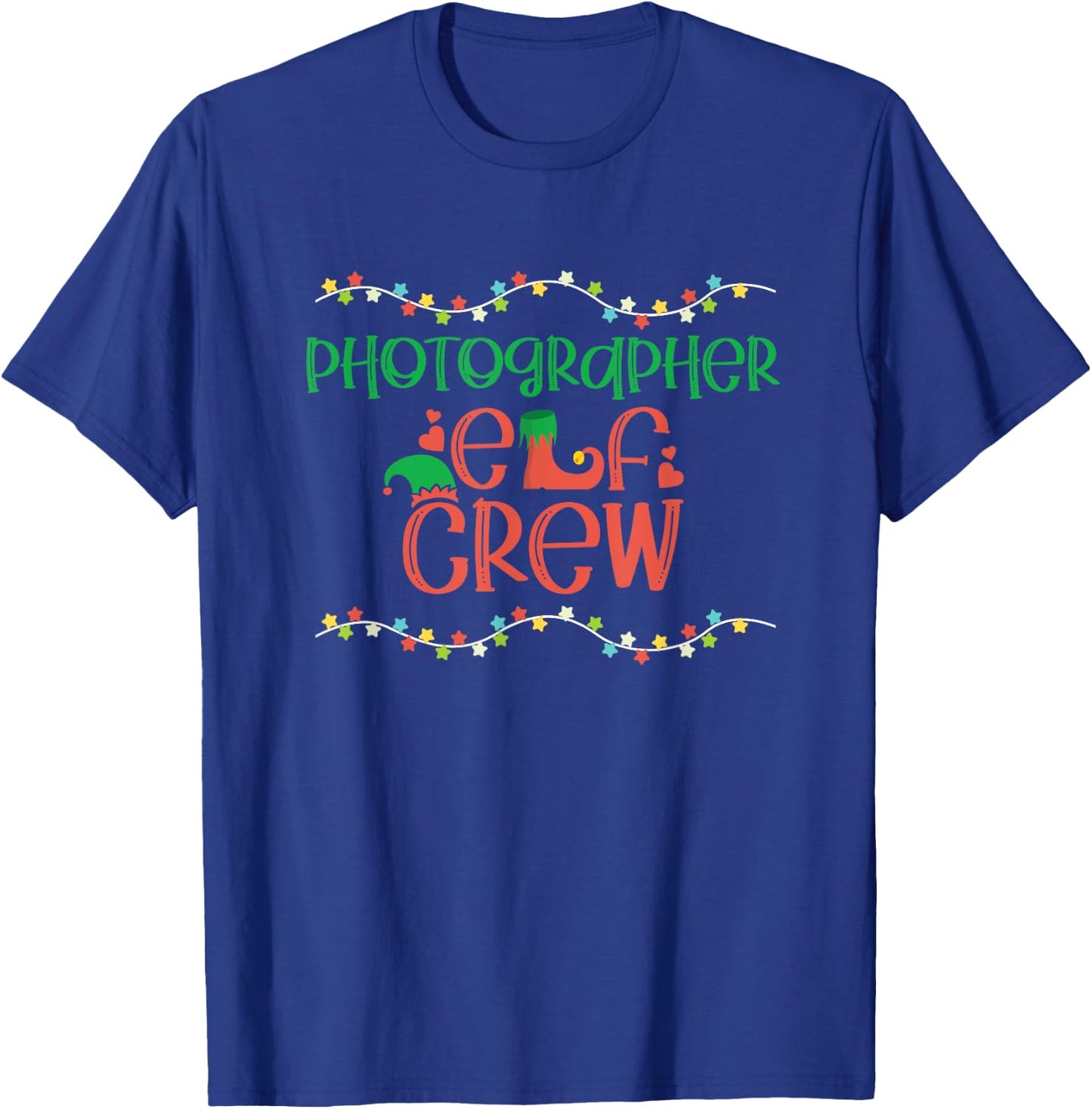 Photographer Christmas Elf Photography Camera Lover Gift T-Shirt - T-Shirt | Royal
