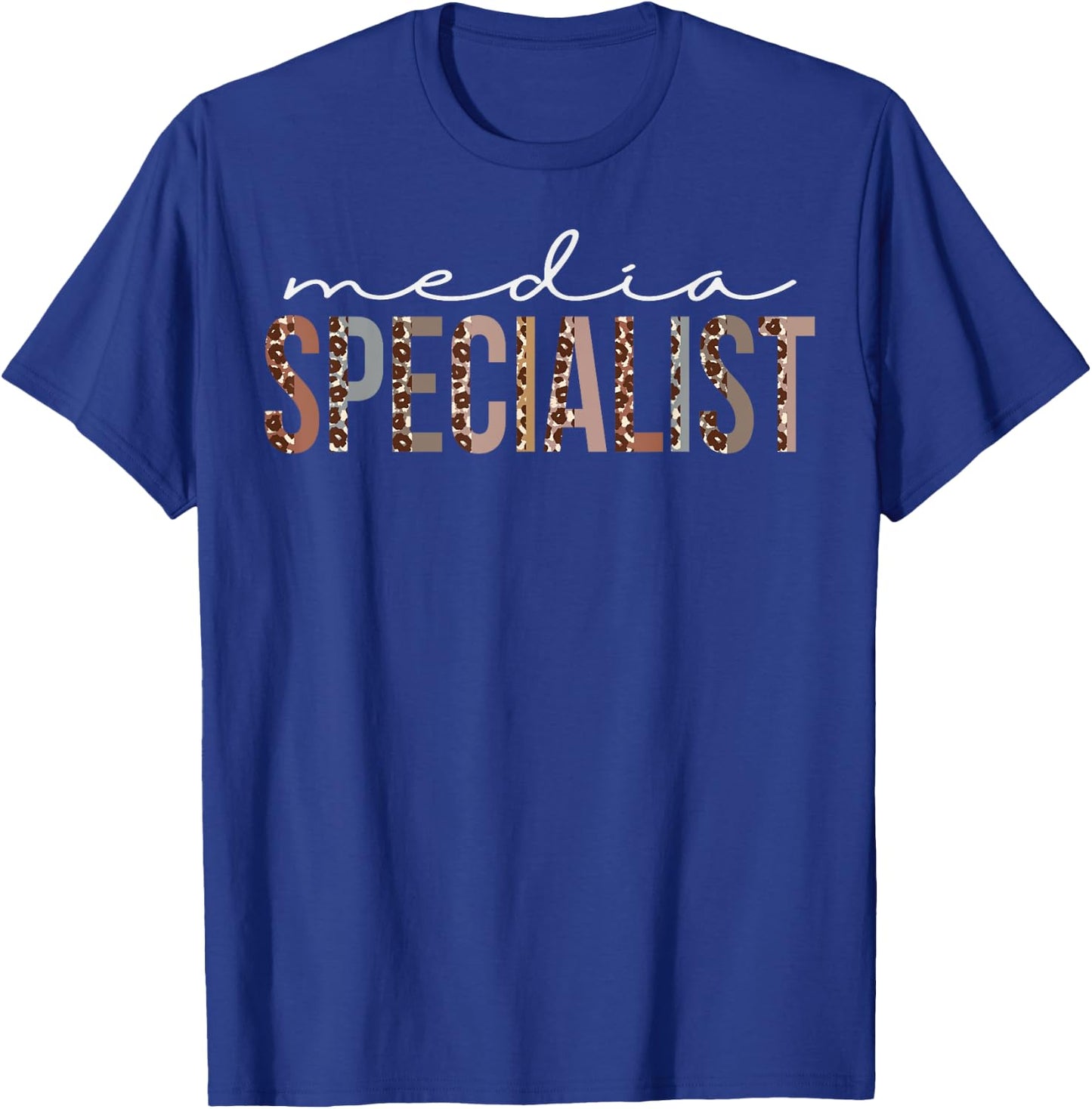 Media Specialist Leopard Appreciation For Work T-Shirt - T-Shirt | Royal