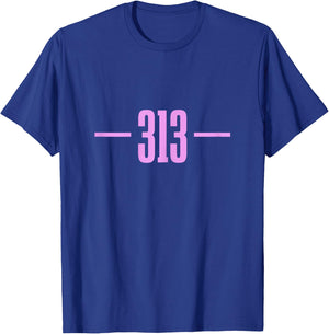 Detroit Michigan 313 Area Code Pride Retro T-Shirt - T-Shirt | Royal