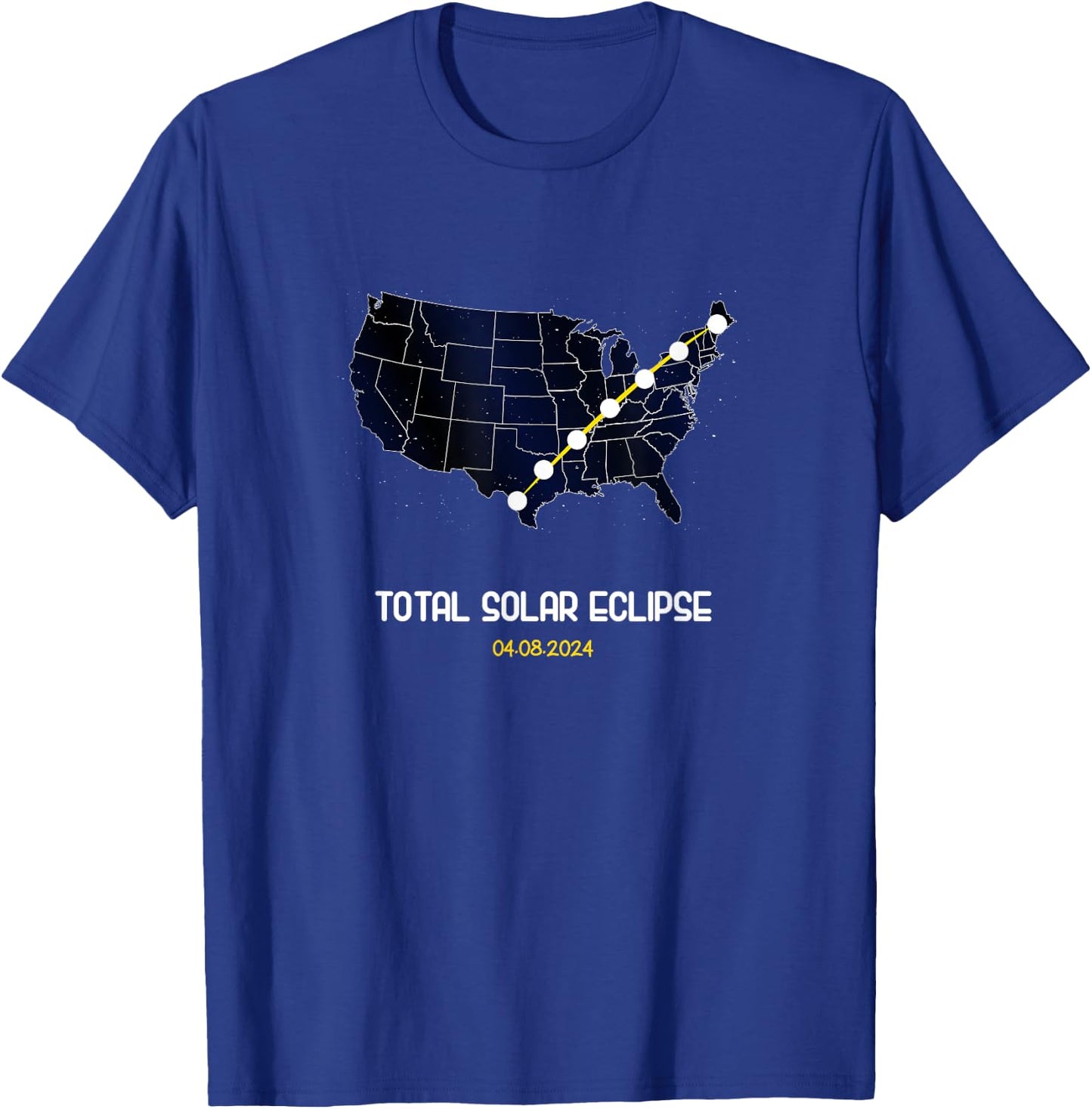 America Totality Eclipse April 8 2024 T-Shirt - T-Shirt | Royal