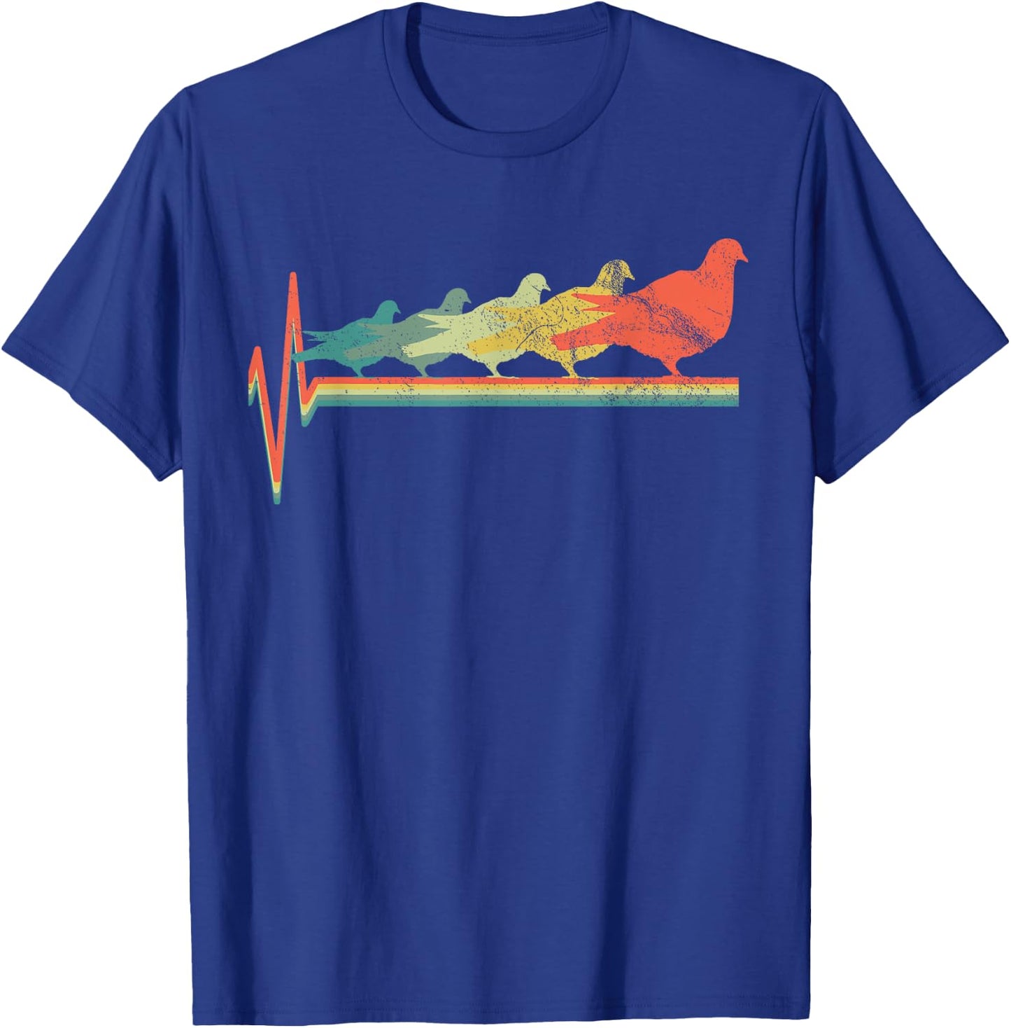 Bird Doves Pidgeon Heartbeat Gift Vintage T-Shirt - T-Shirt | Royal