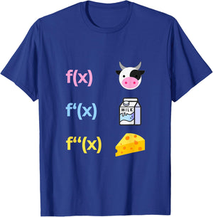 Mathematician Cow Milk Cheese Derivative Funny Joke Math T-Shirt - T-Shirt | Royal