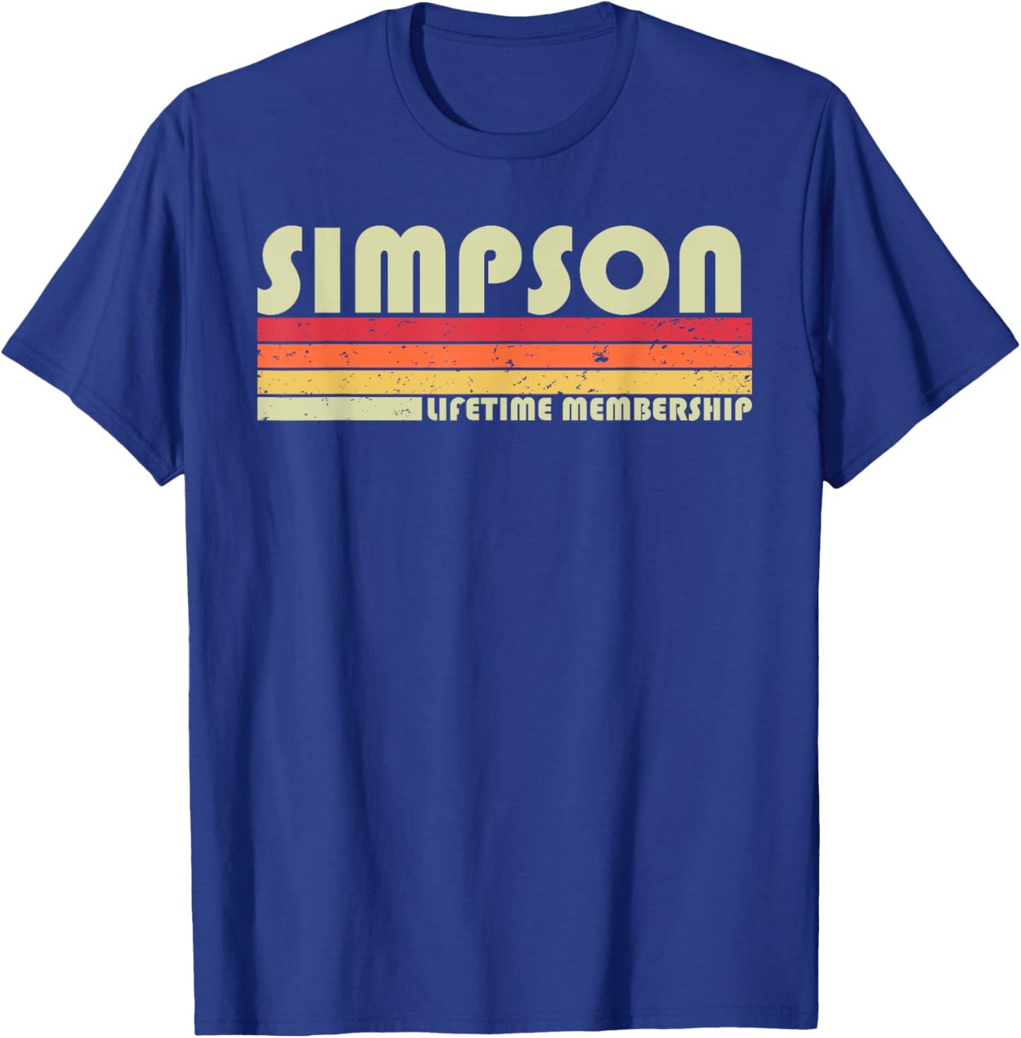 SIMPSON Surname Funny Retro Vintage 80s 90s Birthday Reunion T-Shirt - T-Shirt | Royal