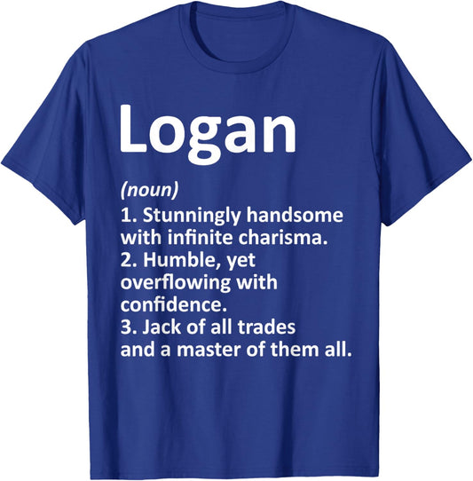 LOGAN Definition Personalized Name Funny Birthday Gift T-Shirt - T-Shirt | Royal