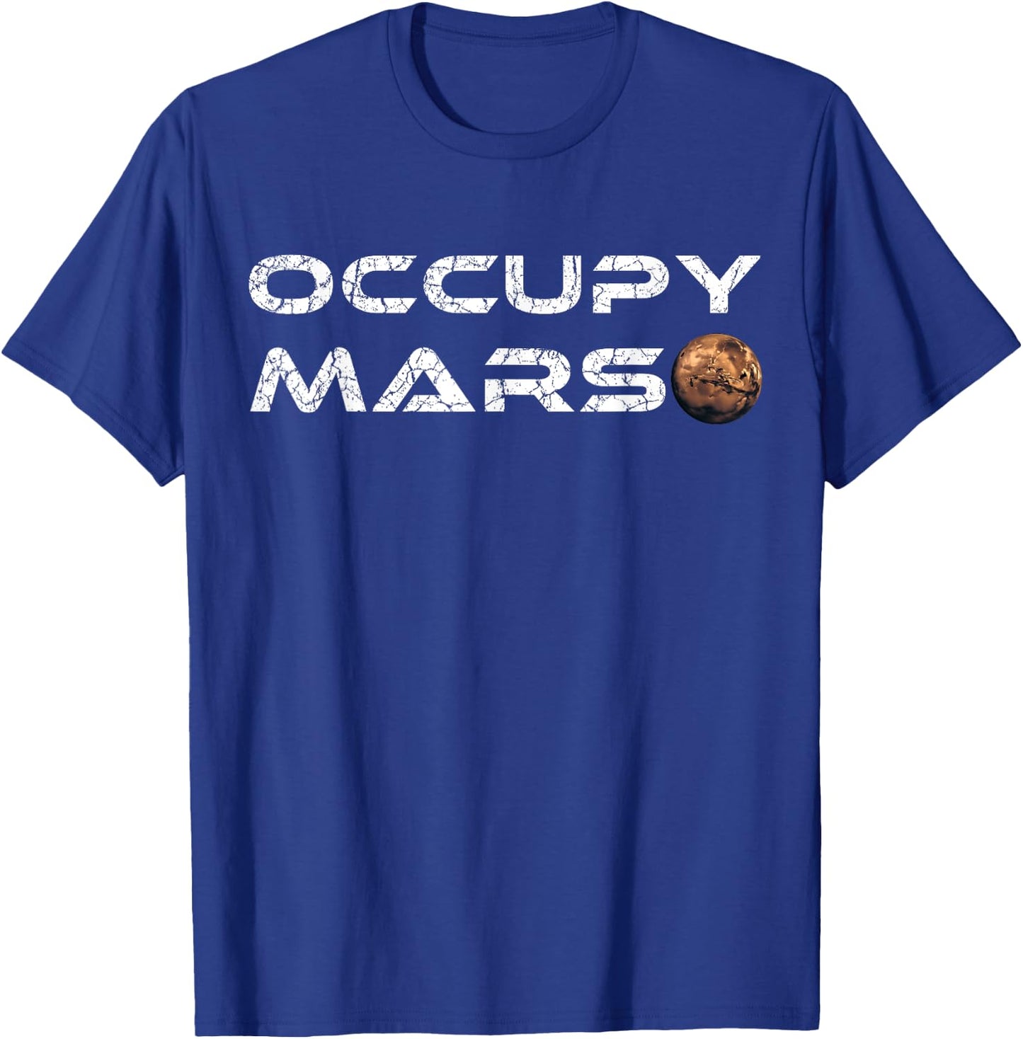 Occupy Mars Space Explorer Men Women Kids Retro Vintage T-Shirt - T-Shirt | Royal