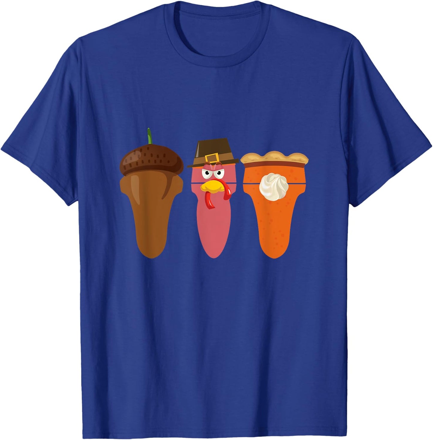 Sonographer Thanksgiving Acorn Turkey Pumpkin Pie Ultrasound T-Shirt - T-Shirt | Royal