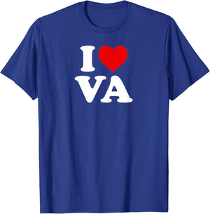 I Love VA Heart Virginia T-Shirt - T-Shirt | Royal