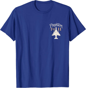 F-4 Phantom II Military Fighter Jet Distressed Design T-Shirt - T-Shirt | Royal