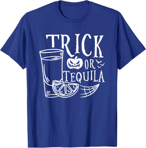 Trick Or Tequila Ghost Hunting Halloween T-Shirt - T-Shirt | Royal