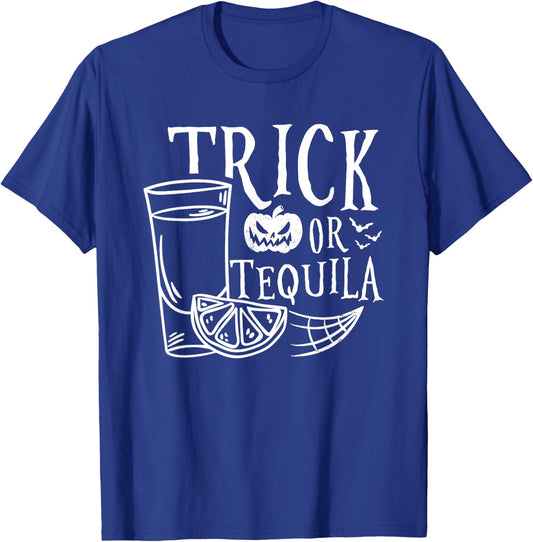 Trick Or Tequila Ghost Hunting Halloween T-Shirt - T-Shirt | Royal