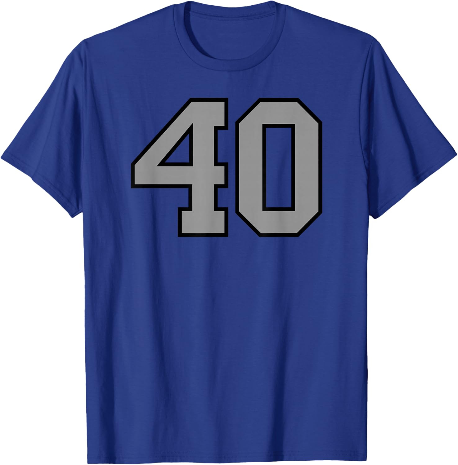 Black Silver Sports Team Number 40 T-Shirt - T-Shirt | Royal