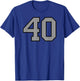 Black Silver Sports Team Number 40 T-Shirt - T-Shirt | Royal