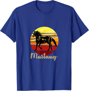Mustang horse breed running in sunset Pony Trail Rodeo Shirt T-Shirt - T-Shirt | Royal