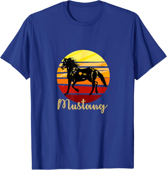 Mustang horse breed running in sunset Pony Trail Rodeo Shirt T-Shirt - T-Shirt | Royal