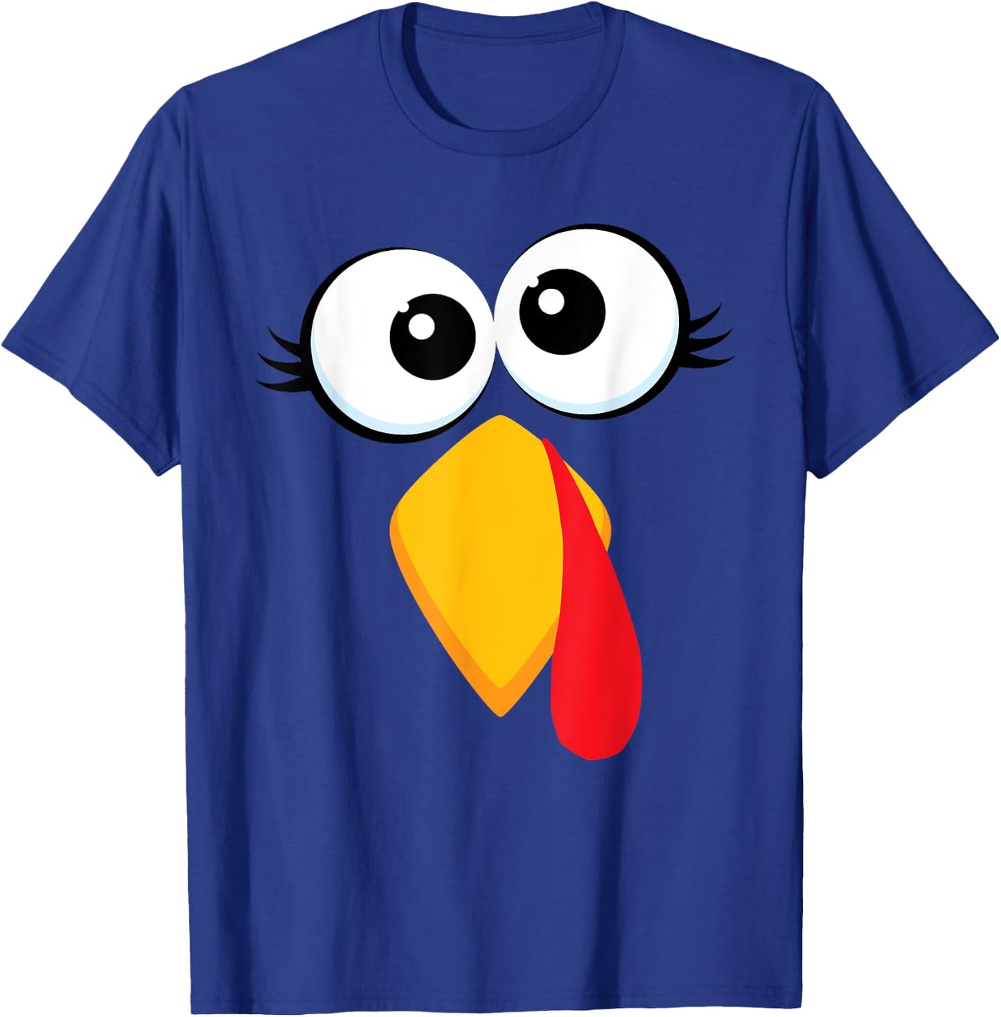 Funny Turkey Face Thanksgiving Cute Boys Girls Chicken Face T-Shirt - T-Shirt | Royal