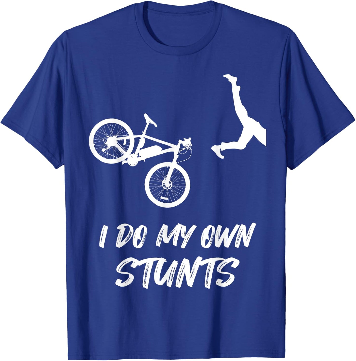 I Do My Own Stunts Funny Mountain Bike Accident Broken Cast T-Shirt - T-Shirt | Royal