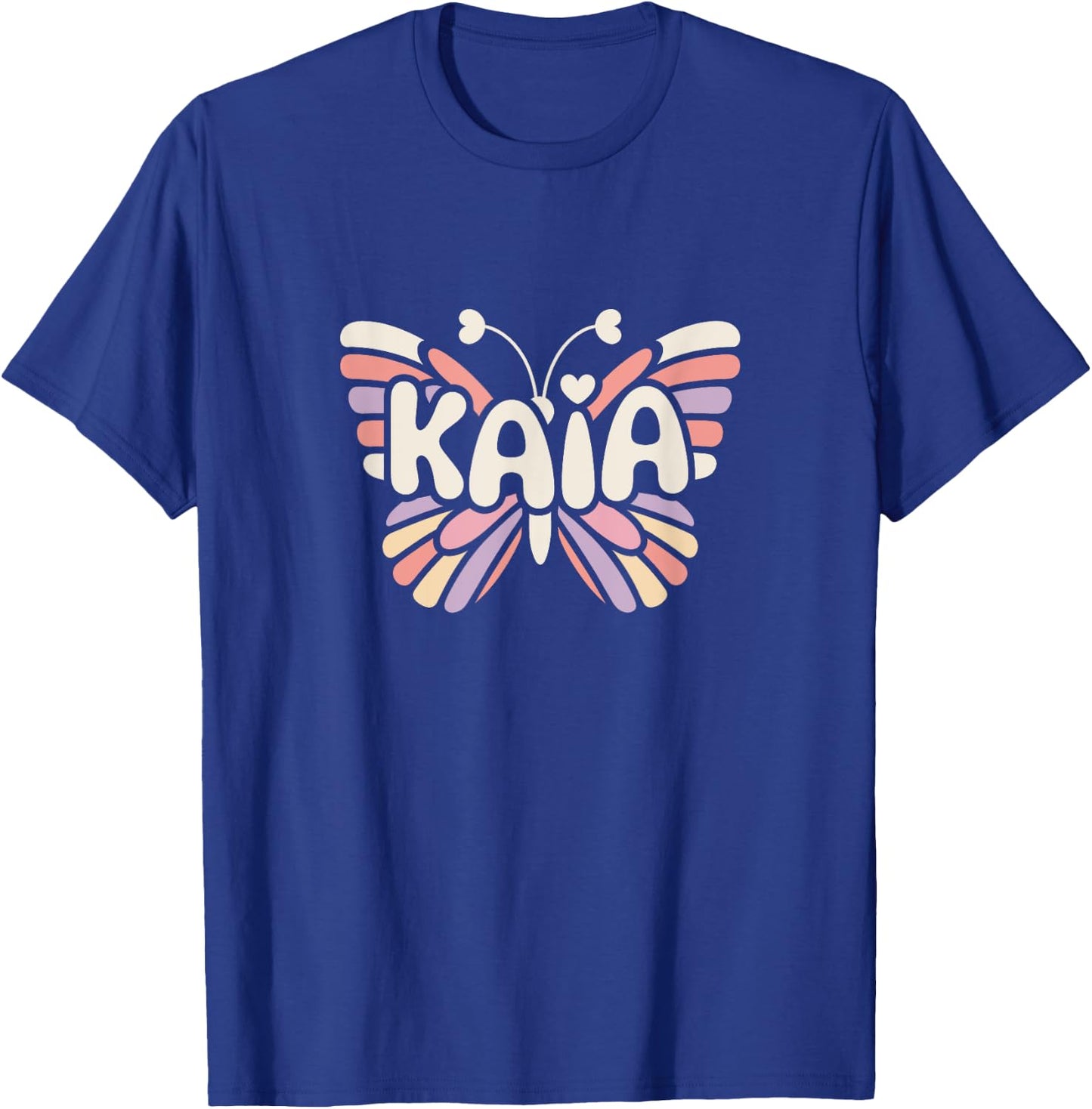 Kaia Butterfly - Personalized Cute Name Word Art T-Shirt - T-Shirt | Royal