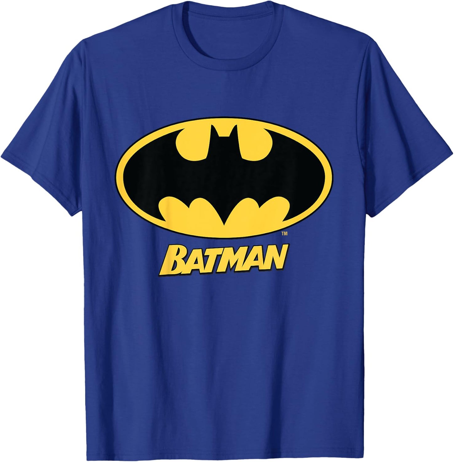 DC Kids Batman Logo Name T-Shirt - T-Shirt | Royal